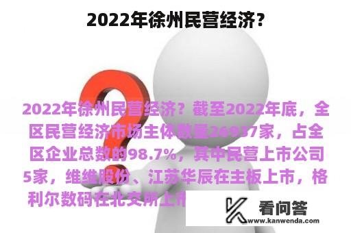 2022年徐州民营经济？