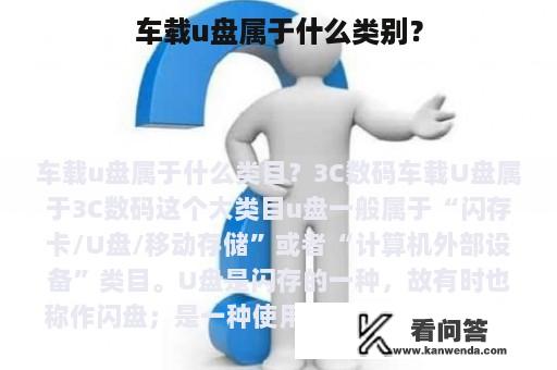 车载u盘属于什么类别？