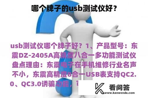 哪个牌子的usb测试仪好？