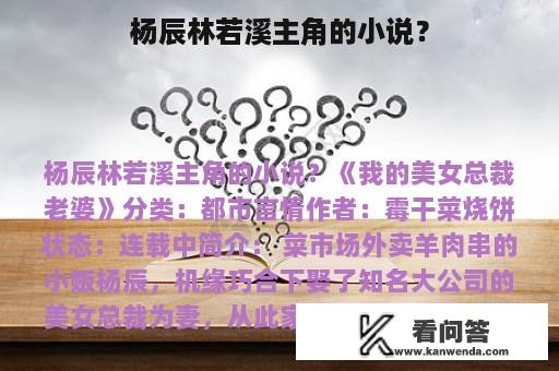 杨辰林若溪主角的小说？