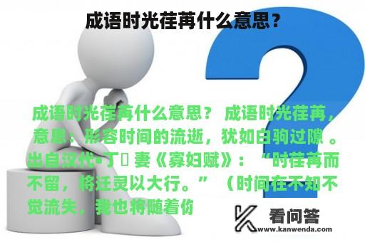 成语时光荏苒什么意思？