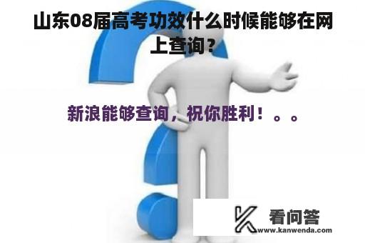 山东08届高考功效什么时候能够在网上查询？