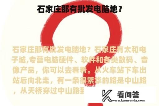 石家庄那有批发电脑地？