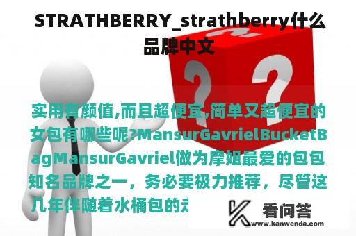  STRATHBERRY_strathberry什么品牌中文