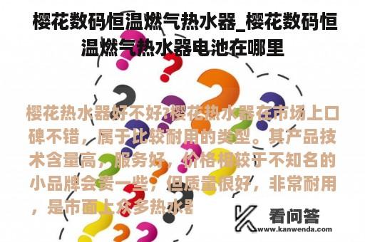  樱花数码恒温燃气热水器_樱花数码恒温燃气热水器电池在哪里