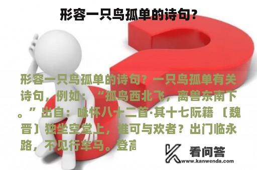 形容一只鸟孤单的诗句？