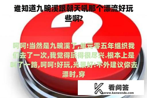 谁知道九畹溪跟朝天吼那个漂流好玩些啊?