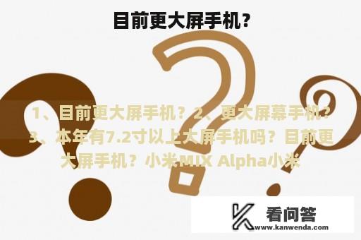 目前更大屏手机？