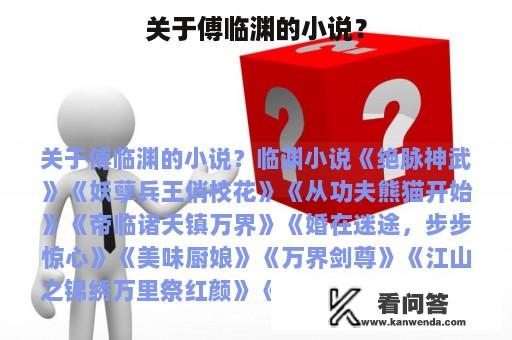 关于傅临渊的小说？