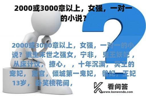 2000或3000章以上，女强，一对一的小说？