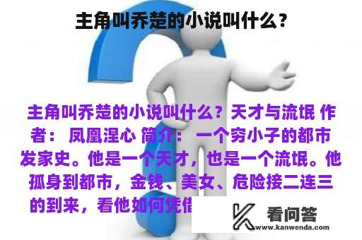 主角叫乔楚的小说叫什么？