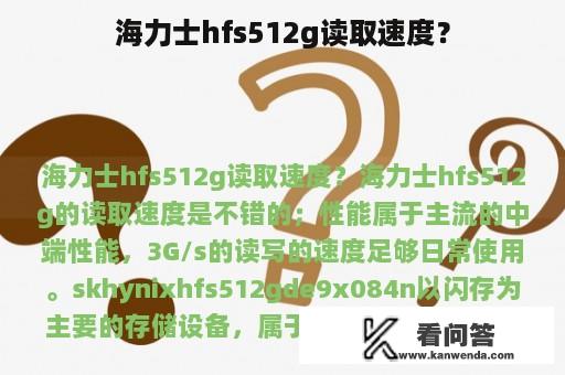 海力士hfs512g读取速度？