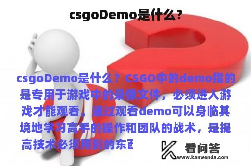 csgoDemo是什么？