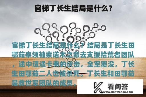 官梯丁长生结局是什么？