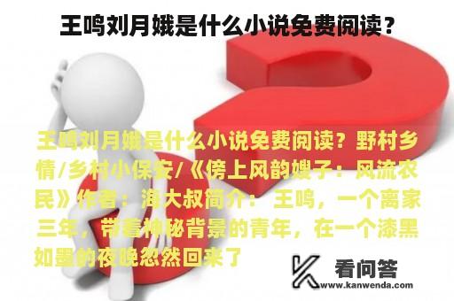 王鸣刘月娥是什么小说免费阅读？