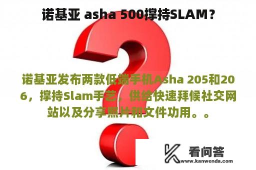 诺基亚 asha 500撑持SLAM？