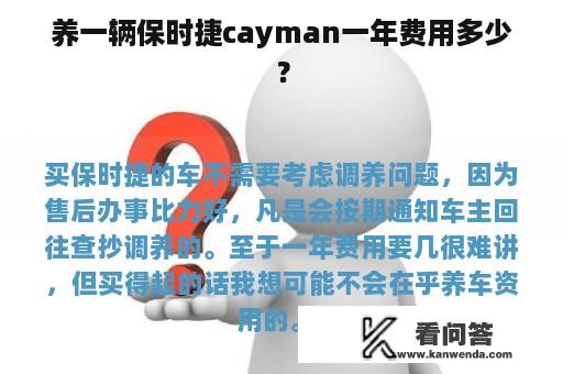 养一辆保时捷cayman一年费用多少？