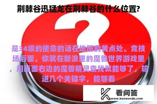 荆棘谷迅猛龙在荆棘谷的什么位置?