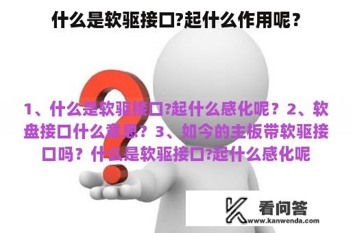 什么是软驱接口?起什么作用呢？