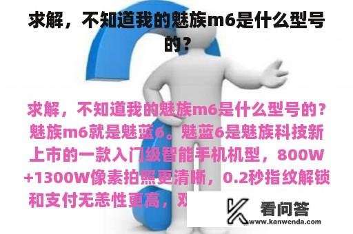 求解，不知道我的魅族m6是什么型号的？