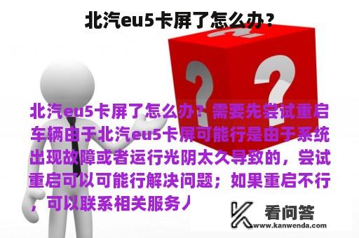 北汽eu5卡屏了怎么办？