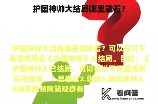 护国神帅大结局哪里能看？