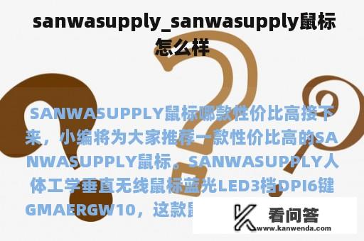  sanwasupply_sanwasupply鼠标怎么样