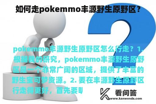 如何走pokemmo丰源野生原野区？