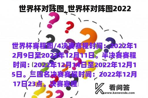  世界杯对阵图_世界杯对阵图2022