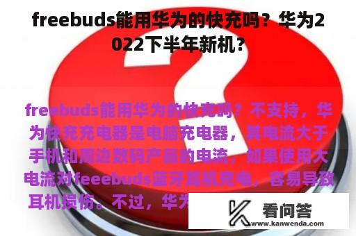 freebuds能用华为的快充吗？华为2022下半年新机？