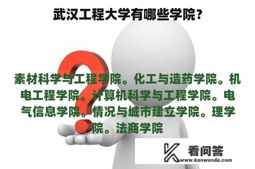 武汉工程大学有哪些学院？