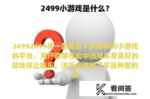 2499小游戏是什么？