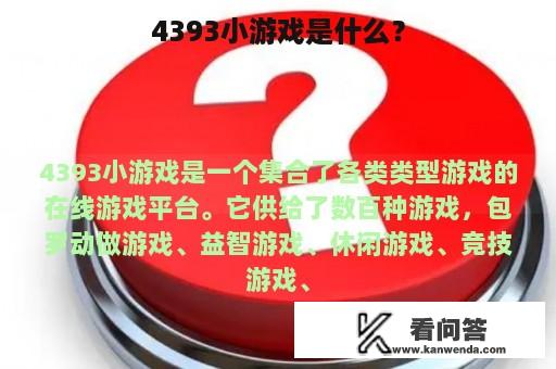 4393小游戏是什么？