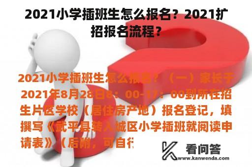 2021小学插班生怎么报名？2021扩招报名流程？