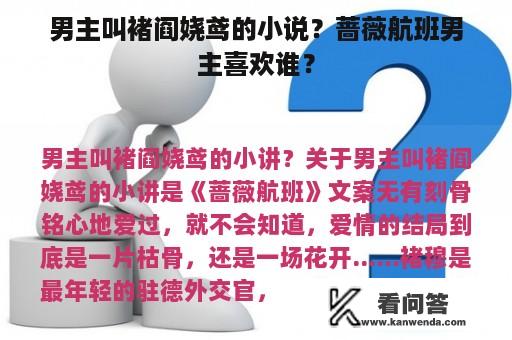 男主叫褚阎娆鸢的小说？蔷薇航班男主喜欢谁？