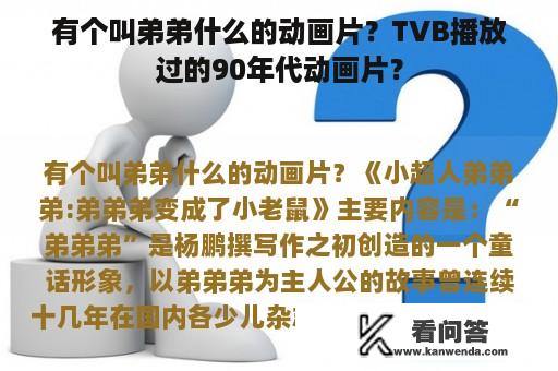 有个叫弟弟什么的动画片？TVB播放过的90年代动画片？