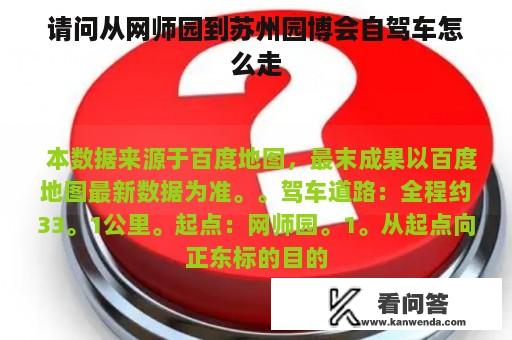 请问从网师园到苏州园博会自驾车怎么走