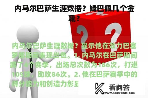 内马尔巴萨生涯数据？姆巴佩几个金靴？