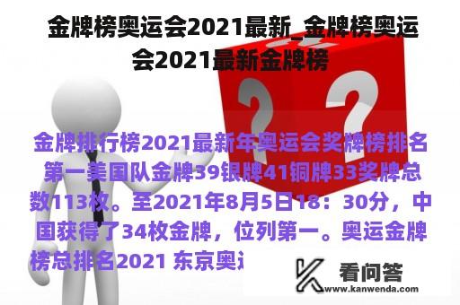  金牌榜奥运会2021最新_金牌榜奥运会2021最新金牌榜