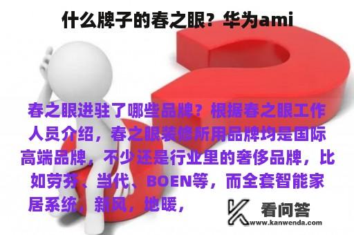 什么牌子的春之眼？华为ami