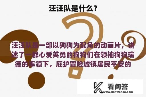 汪汪队是什么？