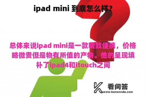 ipad mini 到底怎么样？