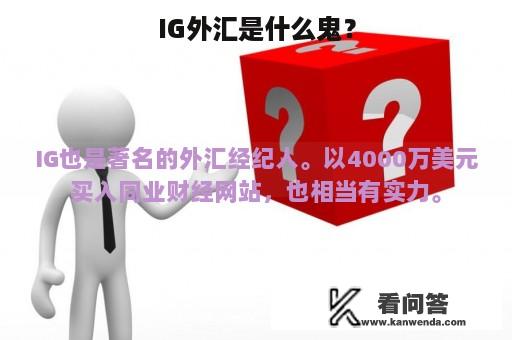 IG外汇是什么鬼？