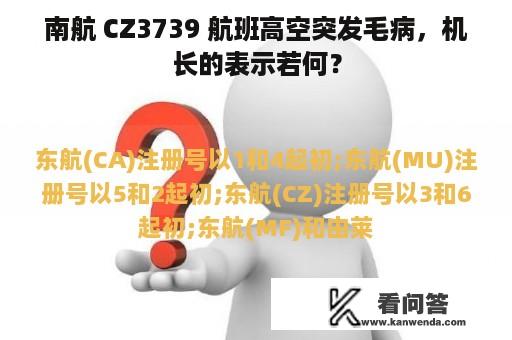 南航 CZ3739 航班高空突发毛病，机长的表示若何？