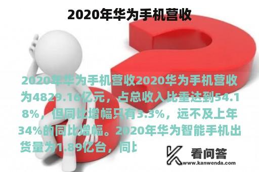 2020年华为手机营收