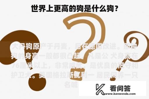 世界上更高的狗是什么狗？