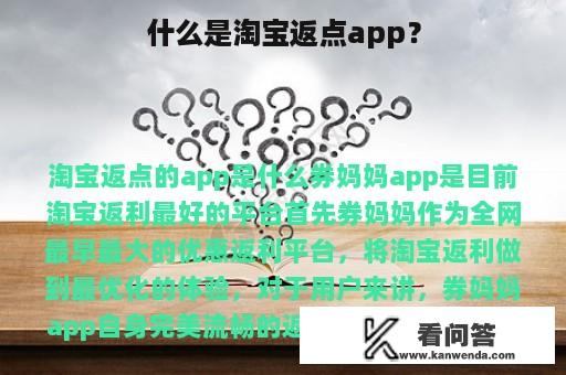 什么是淘宝返点app？