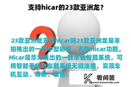 支持hicar的23款亚洲龙？