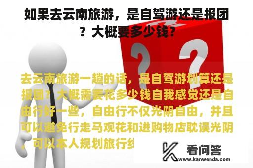 如果去云南旅游，是自驾游还是报团？大概要多少钱？