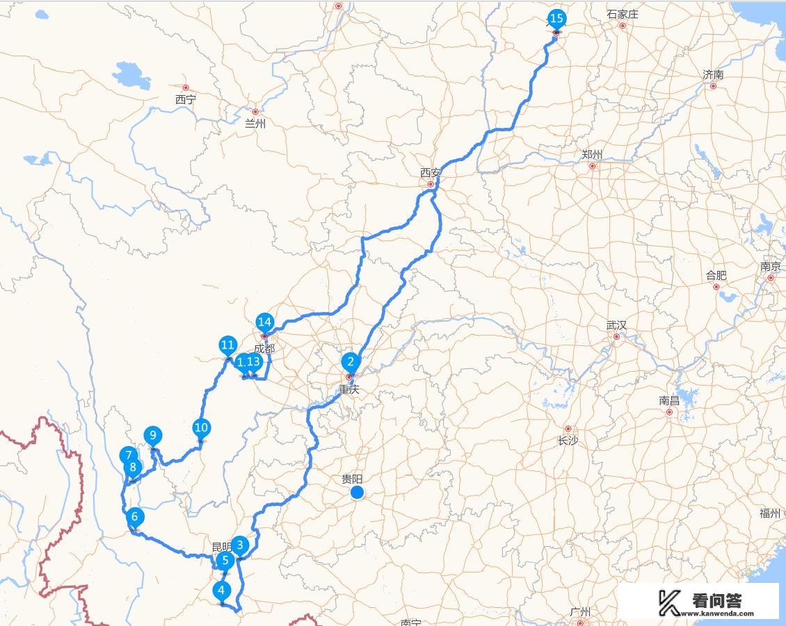我从太原自驾出发去云南旅游，还想去四川自驾成都，乐山怎么安排行程？